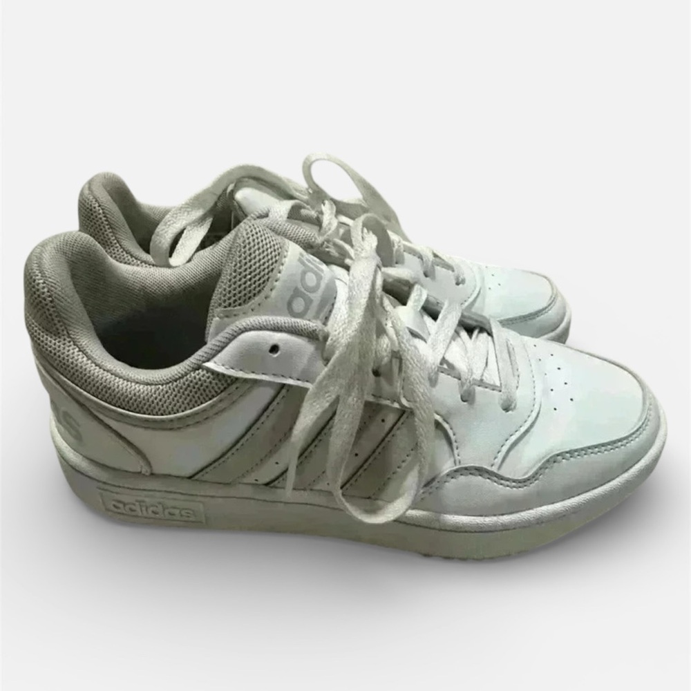 Adidas Hoops 3.0 Low White Leather Shoes Womens Size 6.5 Low Top Sneakers